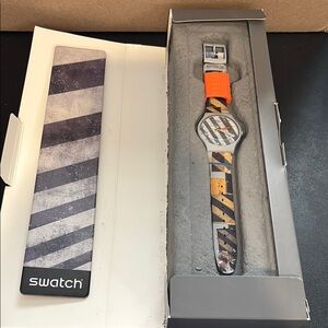 Swatch Watch X José Santos III Bioceramic No Parking/Road Construction New Gent